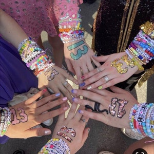 1-5-15-25-50 Pack Taylor&#39;s The Eras Concert Tour Movie & Concert Beaded Friendship Bracelet Bundle | Trading Bracelets at Concerts Swiftmas