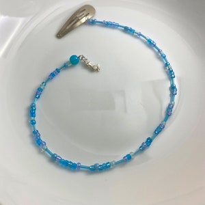 Mermaid Blue Hippie Style Hair Bead Extension | Dangling Hair Accessory | Crystal Hair Charm | Boho Hair Jewelry | Unique Hair Accessory