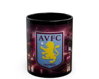 Aston Villa Crest Mug | Black Coffee Mug, Football Club Logo