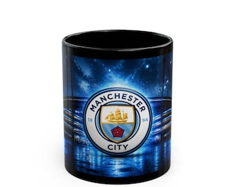 Manchester City Crest Mug | Football Stadium Night Scene