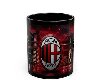 AC Milan Crest Stadium Black Mug | Soccer Football Club 11oz 15oz