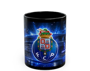 FC Porto Crest Blue Stadium Mug | Black Ceramic Coffee Cup
