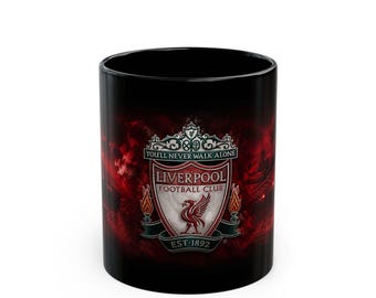 Liverpool FC Crest Mug | Black Coffee Mug, Football Club Logo