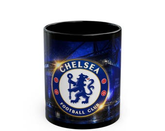 Chelsea Football Club Logo Mug | Black Ceramic Coffee Cup