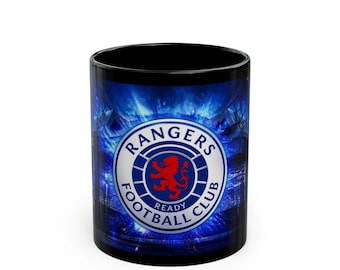 Rangers Football Club Crest Mug | Black Ceramic 11oz 15oz