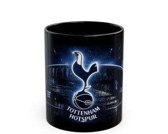Tottenham Hotspur Crest Mug | Black Ceramic Coffee Cup