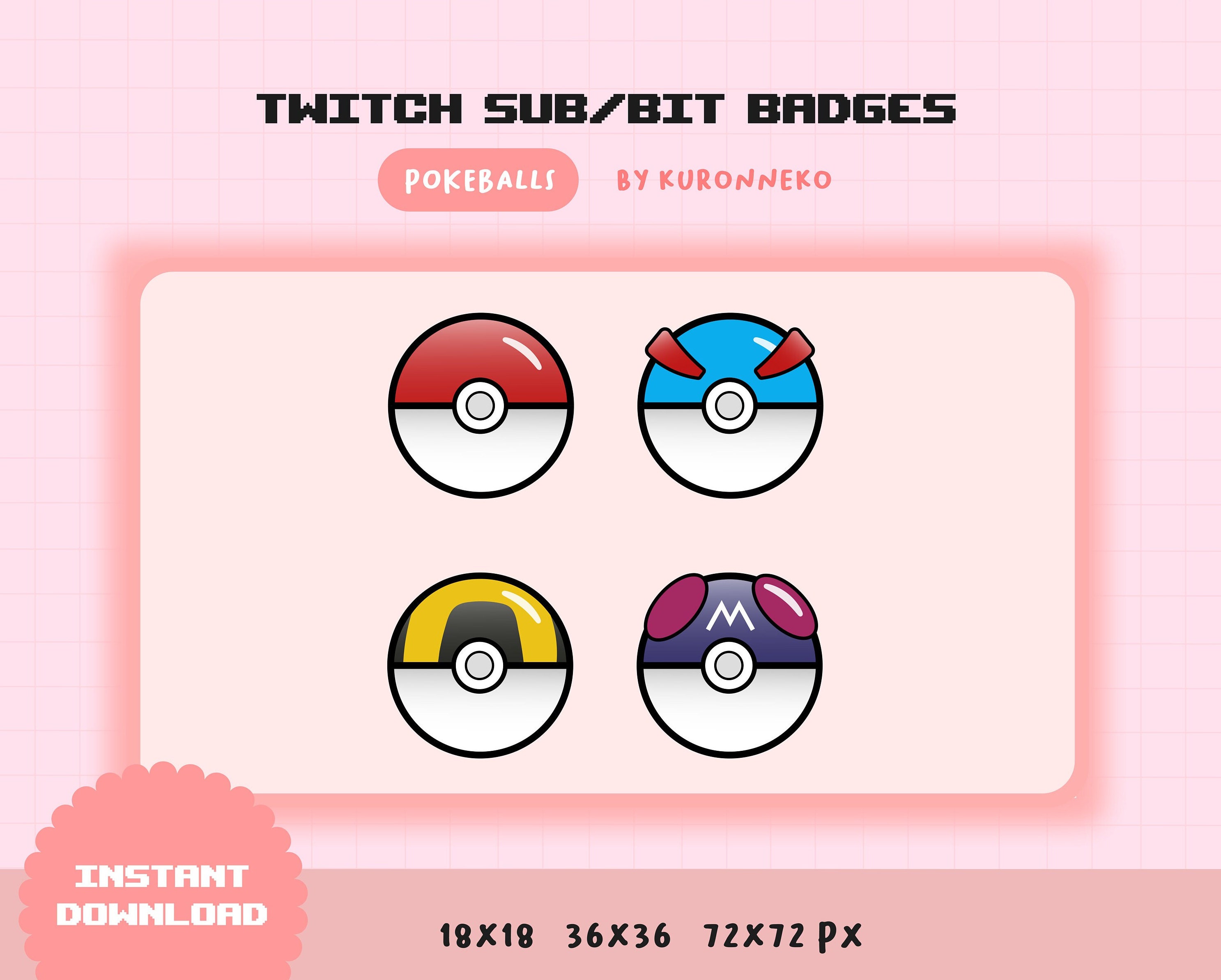 Poke Balls Twitch Sub / Cheer Badges Pixel Art - seaosaur's Ko-fi Shop -  Ko-fi ❤️ Where creators get support from fans through donations,  memberships, shop sales and more! The original 'Buy