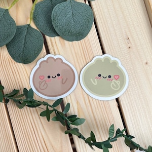 Asian Food Sticker | Dim Sum Little Steamed Bun Bao Korean Heart Kid Laptop Gift Idea Egg Tart Little Dumpling Cute Adorable Asian Snacks