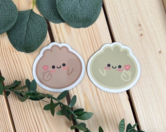 Asian Food Sticker | Dim Sum Little Steamed Bun Bao Korean Heart Kid Laptop Gift Idea Egg Tart Little Dumpling Cute Adorable Asian Snacks