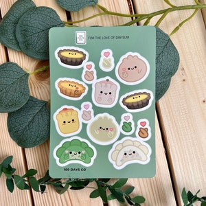 Dim Sum Sticker Sheet | Steamed Dumpling Siu Mai Egg Tart Asian Food Hong Kong Bujo Bullet Journal Planner Notebook Chinese Stationary