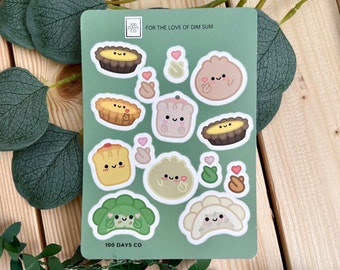 Dim Sum Sticker Sheet | Steamed Dumpling Siu Mai Egg Tart Asian Food Hong Kong Bujo Bullet Journal Planner Notebook Chinese Stationary