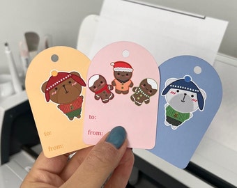 Beary Christmas Gift Tags | Christmas Tags, Seasons Greeting Tags, Stocking Stuffers, Holiday Tags, Bearmas, Present Labels, Kawaii Tags