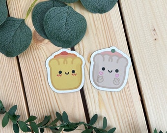 Asian Food Stickers | Dim Sum Siu Mai Korean Heart Steamed Dumpling Asian Snack Stickers Hong Kong Asian Snack Chinese Bun Bao Egg Tart