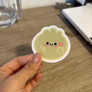 Asian Food Sticker Dim Sum Little Steamed Bun Bao Korean Heart Kid Laptop Gift Idea Egg Tart Little Dumpling Cute Adorable Asian Snacks image 3