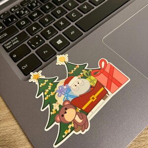 Jolly Santa Magnet Christmas, Holiday Season, Fridge Magnets, Kitchen Decor, Seasons Greetings, Santa, Christmas Tree, Presents, Giftwrap image 2