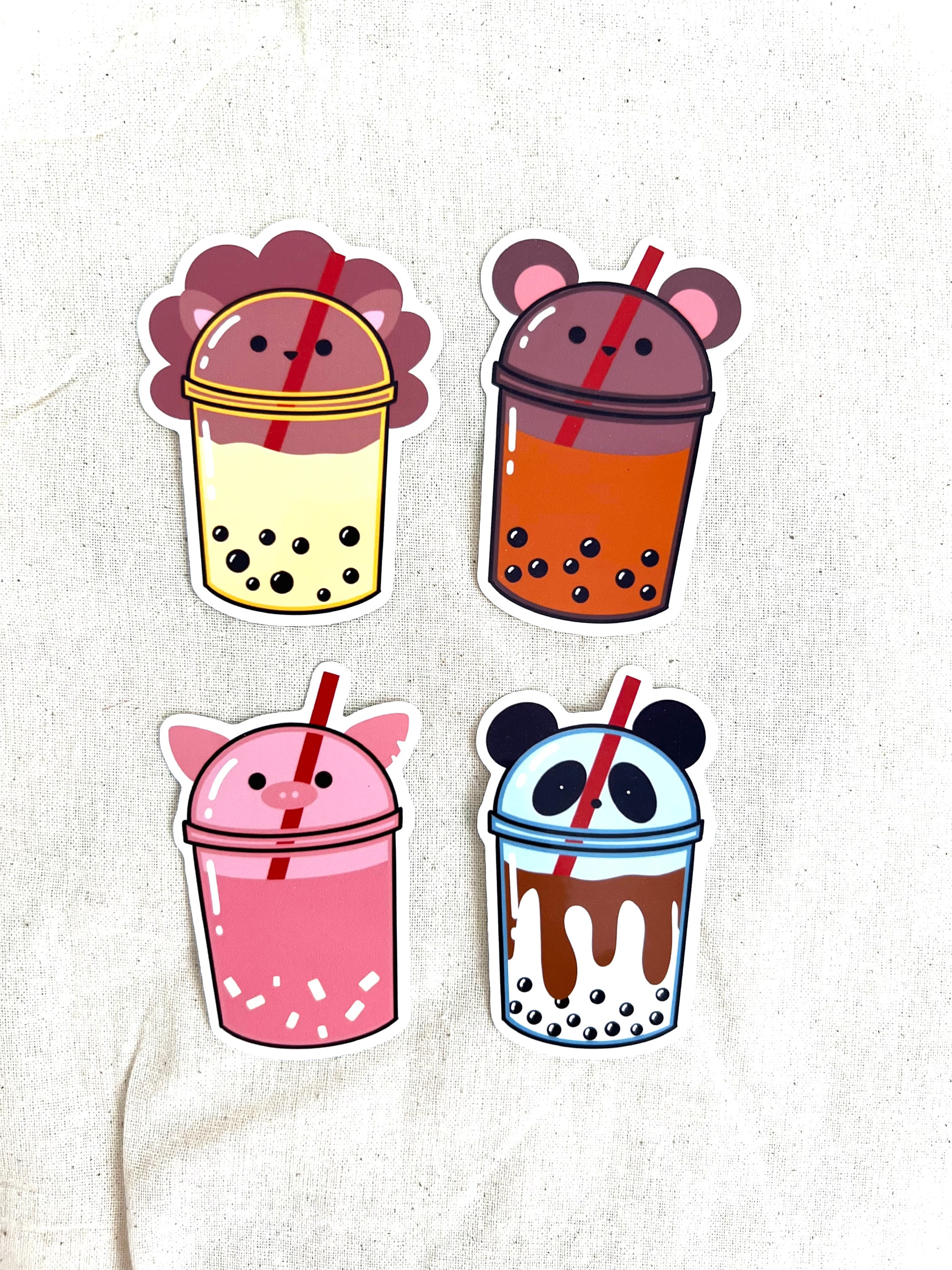 Rich Tea Computer Sticker Bubble Tea Boba Stickers | Pearl Milk Tea, Laptop Stickers, Cute ...