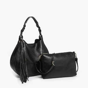 Hobo Handbag w/ Braided Handle-Eloise Hobo with Adjustable Shoulder Strap/Crossbody-Jen & Co Handbag Tote