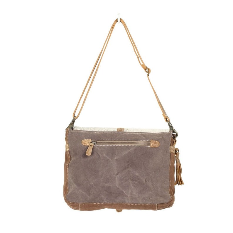 Cowhide Leather Messenger Baghairon Leather & Canvas Etsy