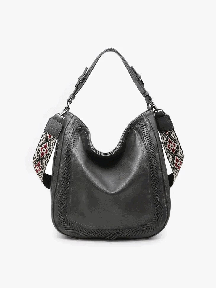 Crossbody Bag for Women Leather Hobo Handbags Guitar Strap Purse Shoulder  Bucket Bag with 2PCS Adjustable Straps