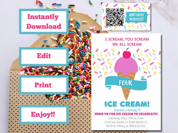Birthday Ice Cream Cone Enclosure Card Birthday Ice Cream Cone Enclosure Card