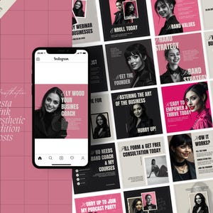 Bold Editorial Aesthetic Social Media, Editable Canva Template, Beige Gray Cream Black, Modern Aesthetic, Instagram Post, Social Media