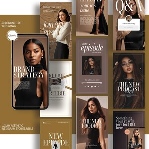 Luxury Social Media Instagram Templates, Instagram templates, Minimalist Editable Template, modern mood board, Business Coach Social Media