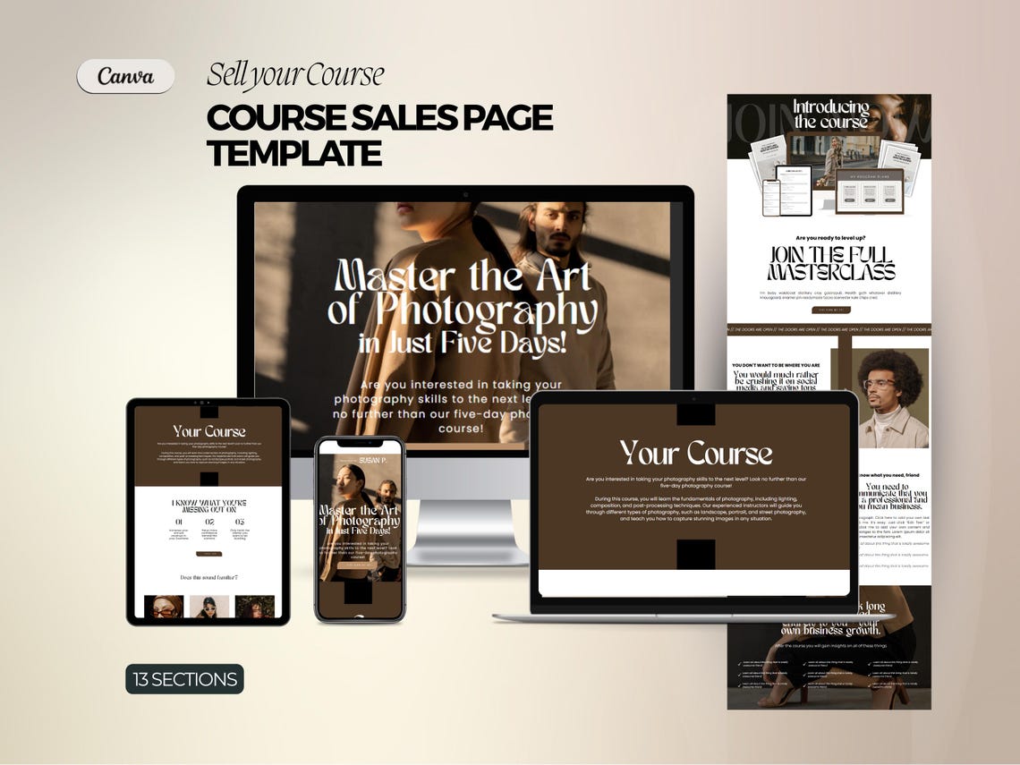Canva Sales Page Template Coaching Course Sales Page, Sales Landing ...