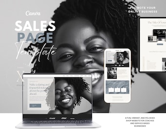Canva Sales Page Template Coaching Course Sales Page, Sales Landing Page Template, Coaching Program Template Coaching Template Fitness
