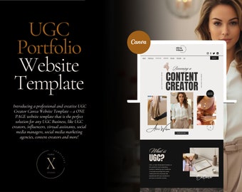 UGC Portfolio | UGC Template & Media Kit | Media Kit | Portfolio Template | UGC Website | Canva Website | Influencer Website | ugc creator