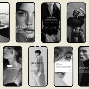 Bold Editorial Aesthetic Social Media, Editable Canva Template, Beige