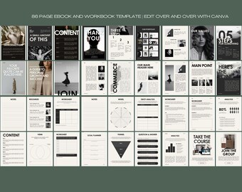 Ebook Aesthetic, eBook and Workbook Creator, Bold Editorial Ebook , Editable Ebook Canva Template, Lead Magnet Template, eBook Creator