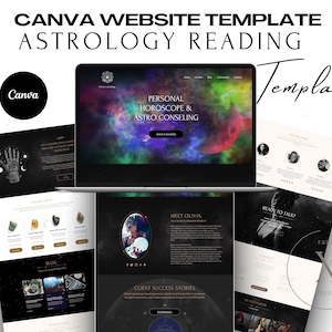 Astrology Website, Astrology Template, Mystical Website, Celestial Website, Astrologer Website, Tarot Website, Sales Page, One Page Web