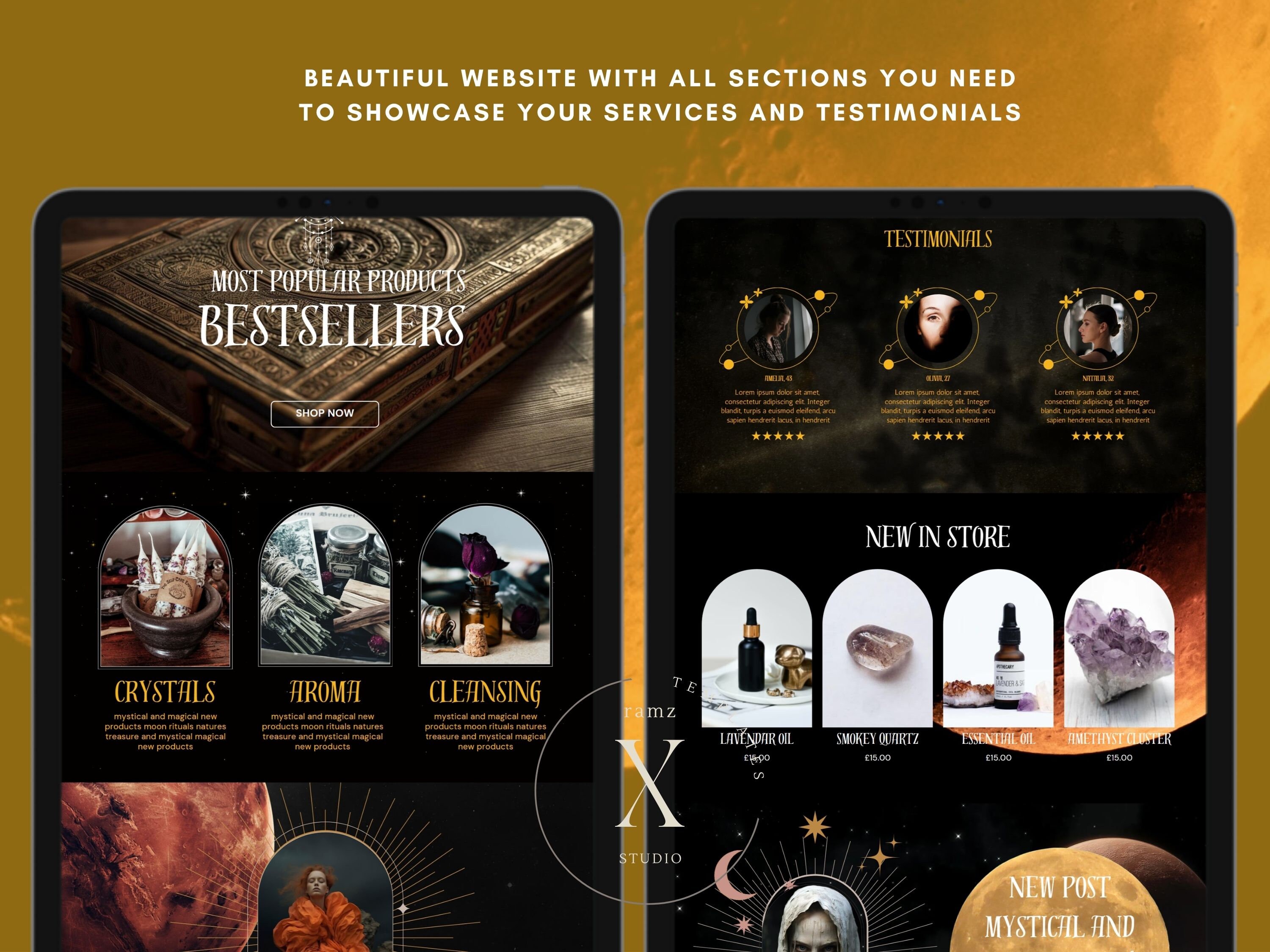 Spiritual Website Template Canva Mystical Website Witch Website