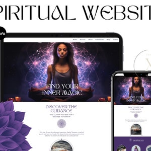 Spiritual Website Template Canva, Mystical Website, Witch Website, Magic Astrologer Website, Tarot Website, Canva Sales Page, One Page Web