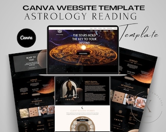 Astrologie-Website, Astrologie-Vorlage, mystische Website, himmlische Website, Astrologen-Website, Tarot-Website, Verkaufsseite, One-Page-Web