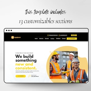 Construction Landing Page Template, Builder Website, Contractor Website, Canva Website Template, Construction Website, Done For You Website