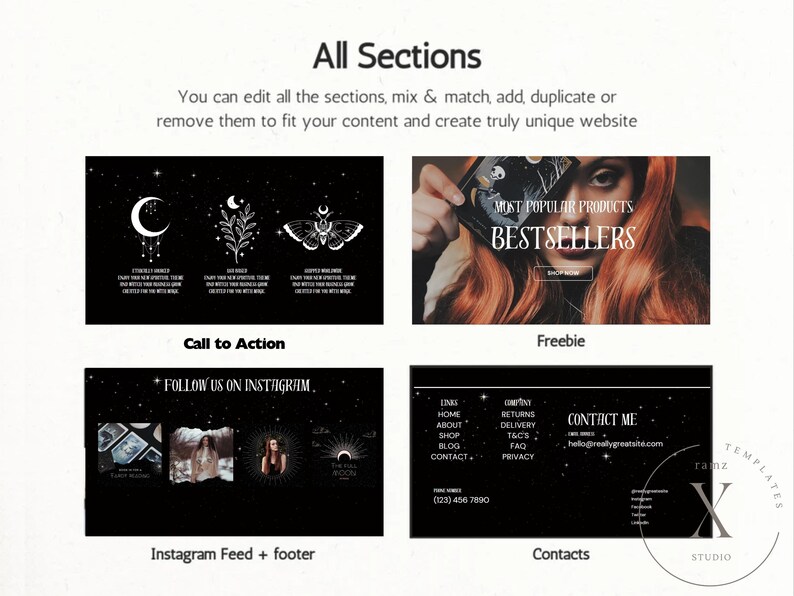 Spiritual Website Template Canva Mystical Website Witch Website