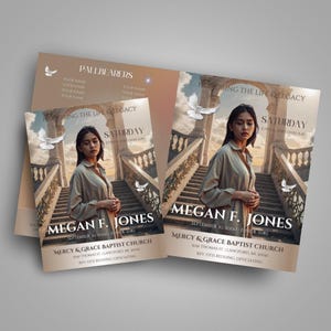 8.5&quot;x 11&quot; Beige Obituary Template (8 pages), Funeral Program,Celebration of Life, Women Obituary, Canva Funeral Template, Obituary Book