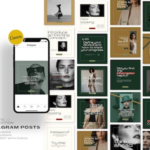 Bold Editorial Aesthetic Social Media, Editable Canva Template, Beige Gray Cream Black, Modern Aesthetic, Instagram Post, Social Media