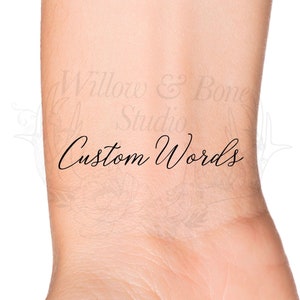 Custom Words Delicate Handwriting Temporary Tattoo