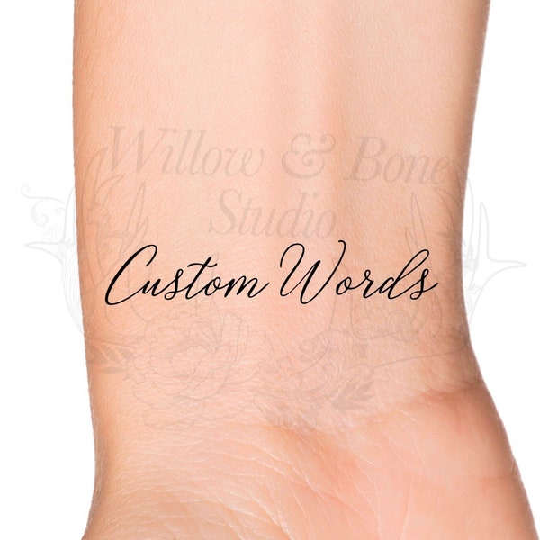 Custom Words Delicate Handwriting Temporary Tattoo