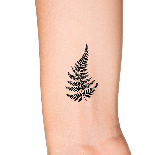 Fern Plant Black Silhouette Temporary Tattoo - Nature Potted Plant Garden Tattoo - Plant Lady Green Thumb Arm and Wrist Temporary Tattoo