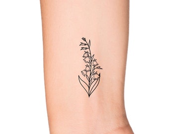 May Birth Month Flower: Lily of the Valley Temporary Tattoo - Etsy Norway May Birth Month Flower: Lily of the Valley Temporary Tattoo - Etsy Norway