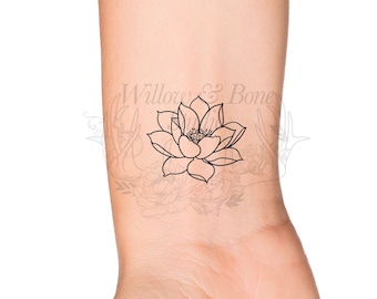 Water Lily Tattoo Etsy