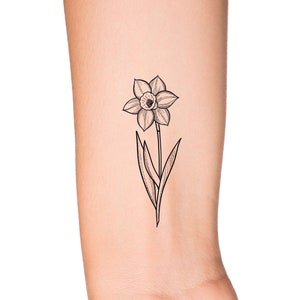 Temporary Tattoos Flowers Daffodil  Etsy