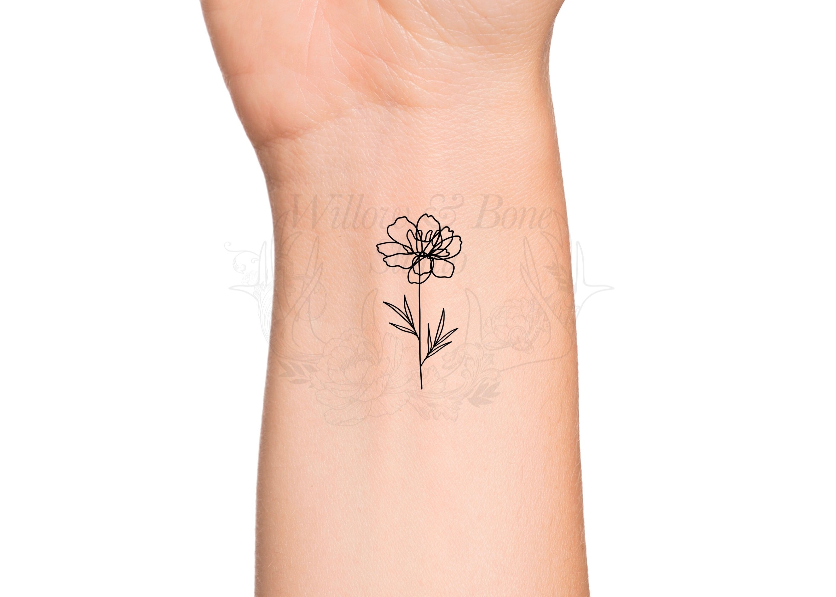 Minimalist Marigold Flower Tattoo Ideas - wide 6