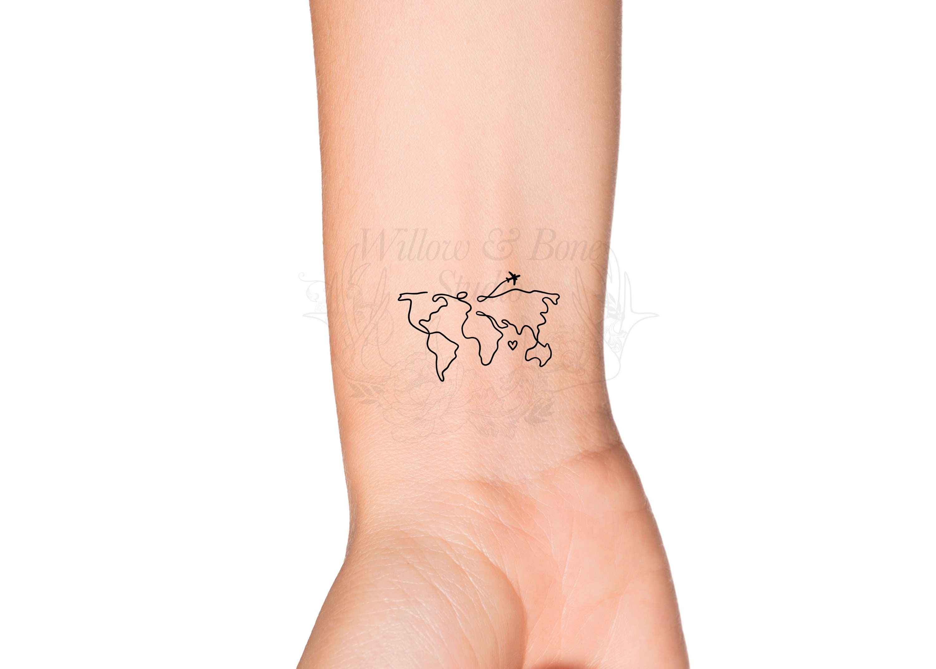 World Map Traveling Heart Love Outline Temporary Tattoo - Etsy Australia World Map Traveling Heart Love Outline Temporary Tattoo - Etsy Australia