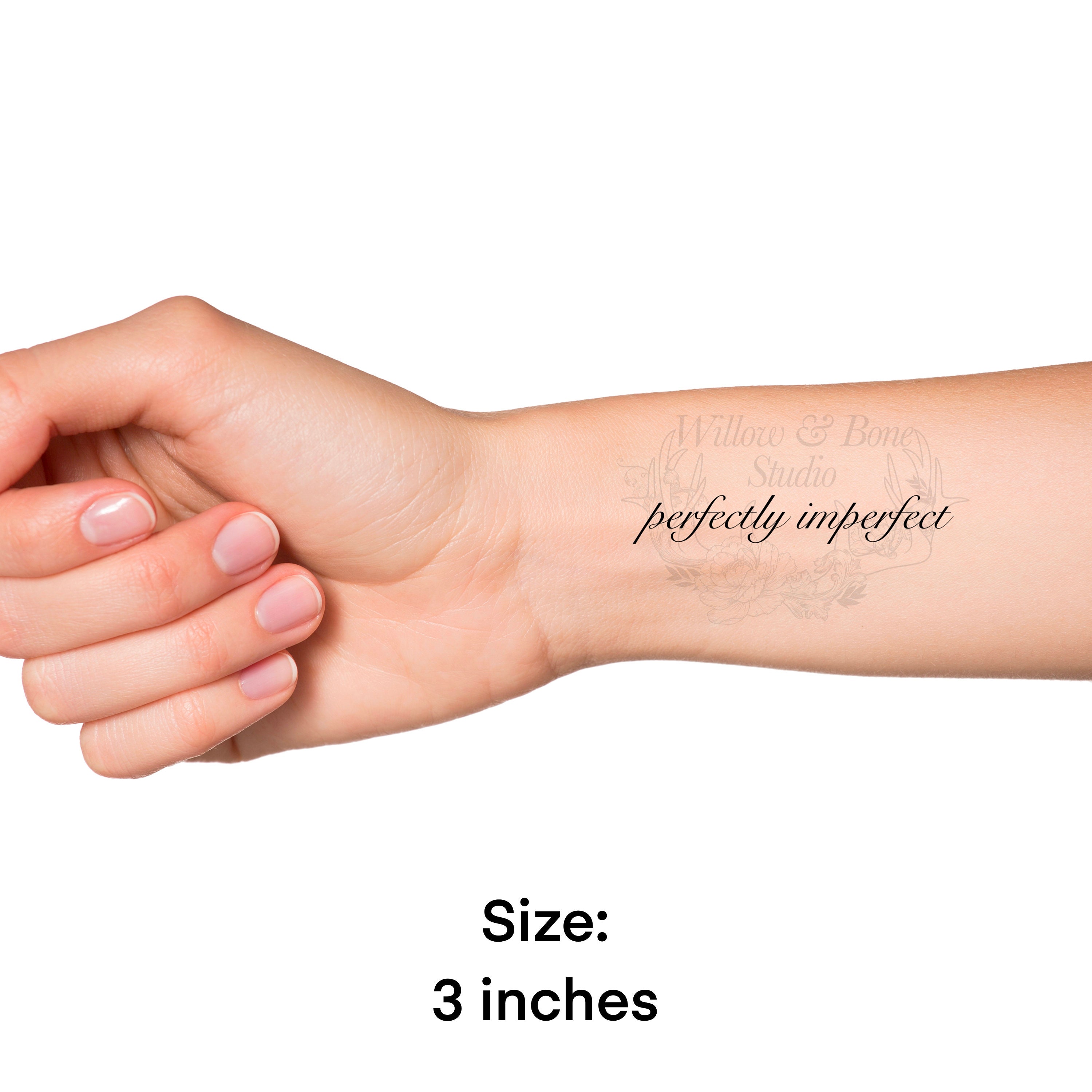 Perfectly Imperfect Calligraphy Lettering Temporary Tattoo - Etsy New  Zealand