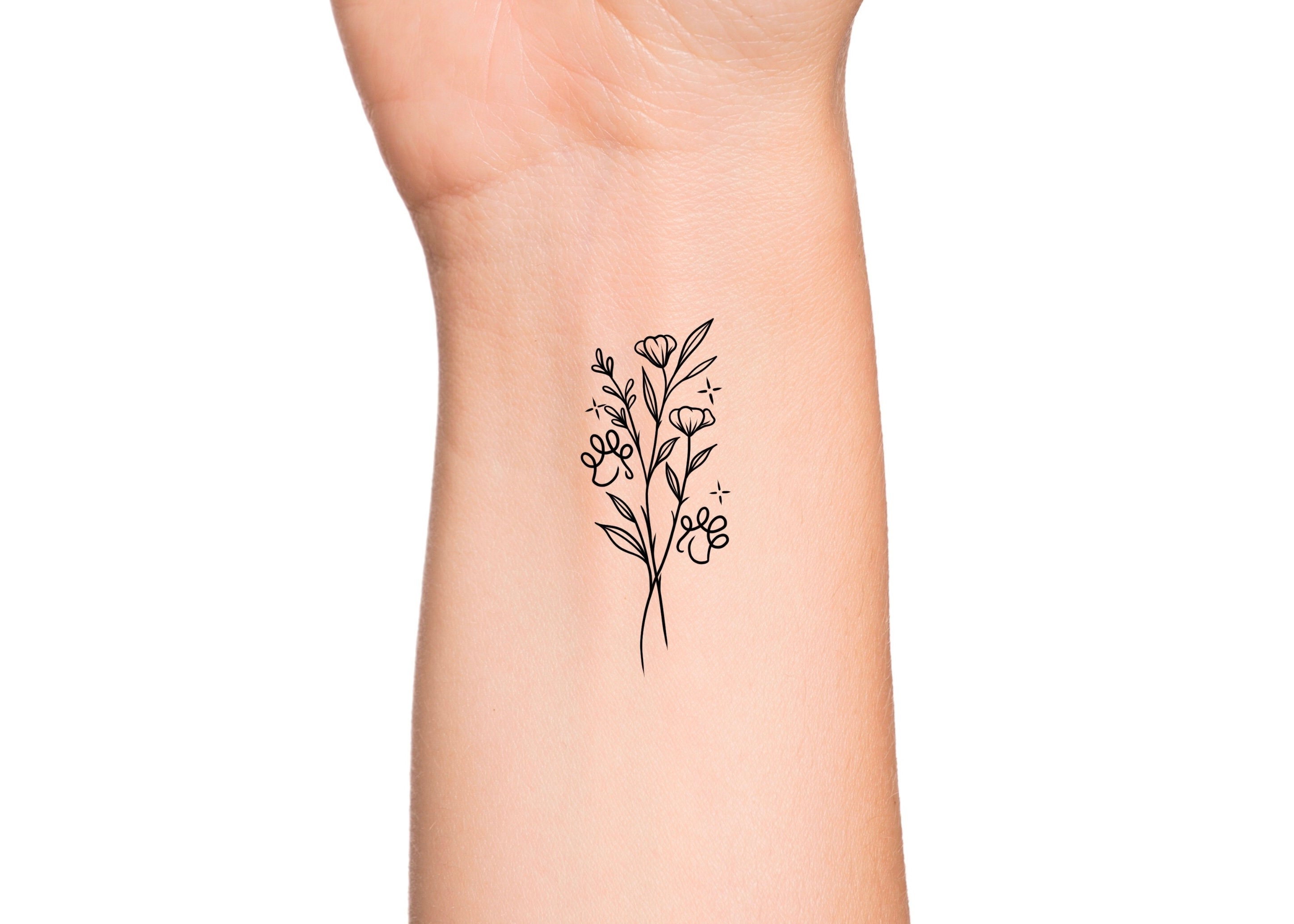 10. Realistic Paw Print Flower Tattoo - wide 4