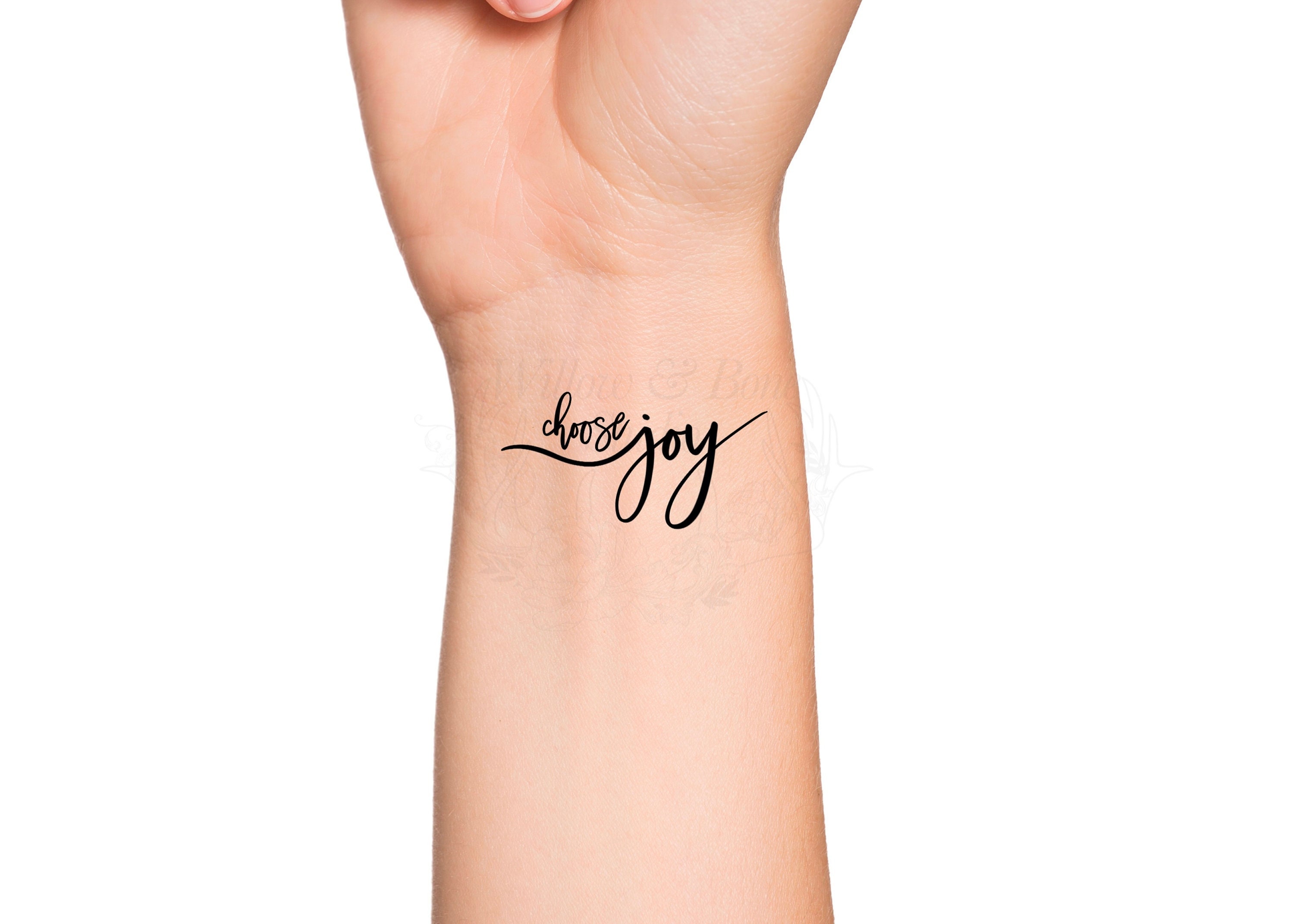 Choose Joy Calligraphy Quote Temporary Tattoo Love Yourself Quote Be ...